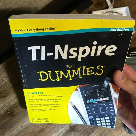 BUNDLE Texas Instruments TI-nspire CAS Graphing Calculator, Cable, Battery, Book - Picture 6 of 15